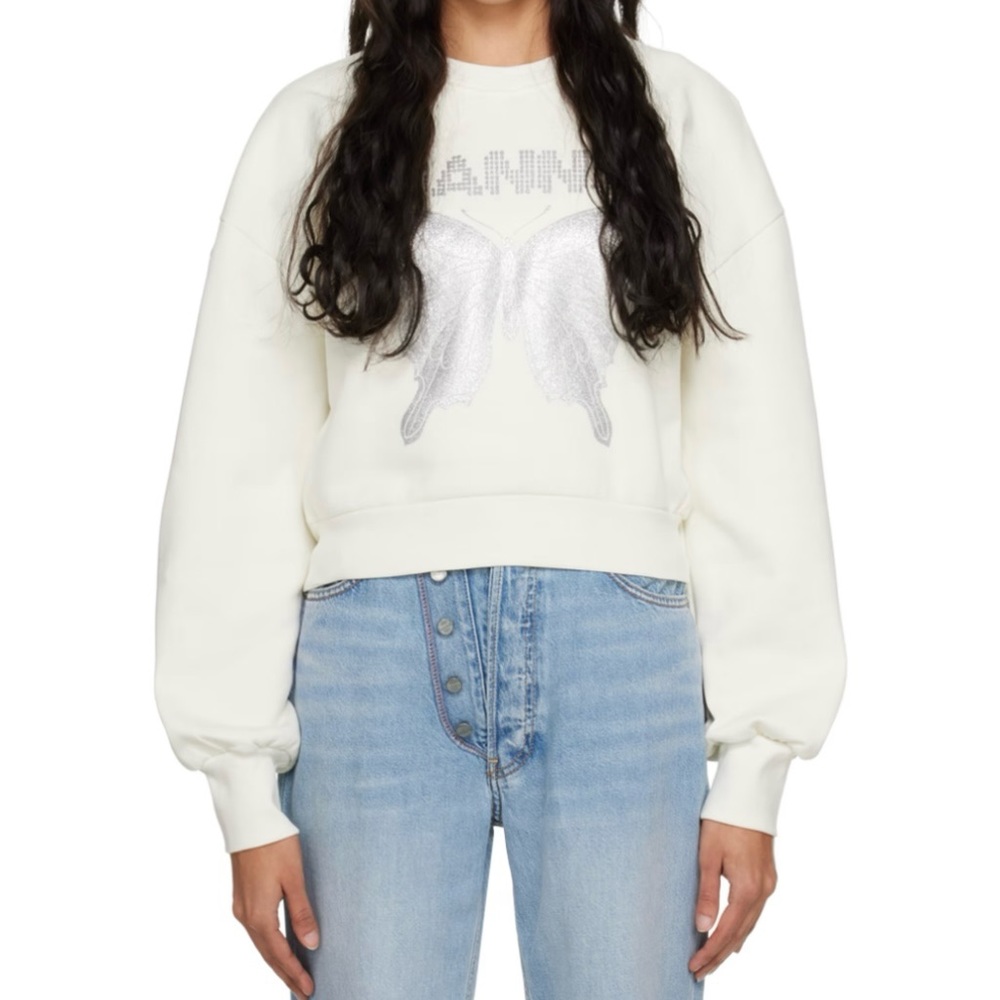 Ganni Off White Butterfly Sweatshirt 🤍 M